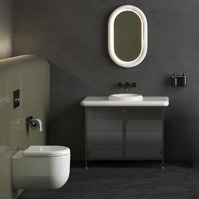 VitrA Liquid Tom Dixon Klozet Lavabo Dolabı Aydınlatmalı Ayna